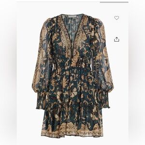 ULLA JOHNSON ROSETTA FLORAL SILK MINI DRESS